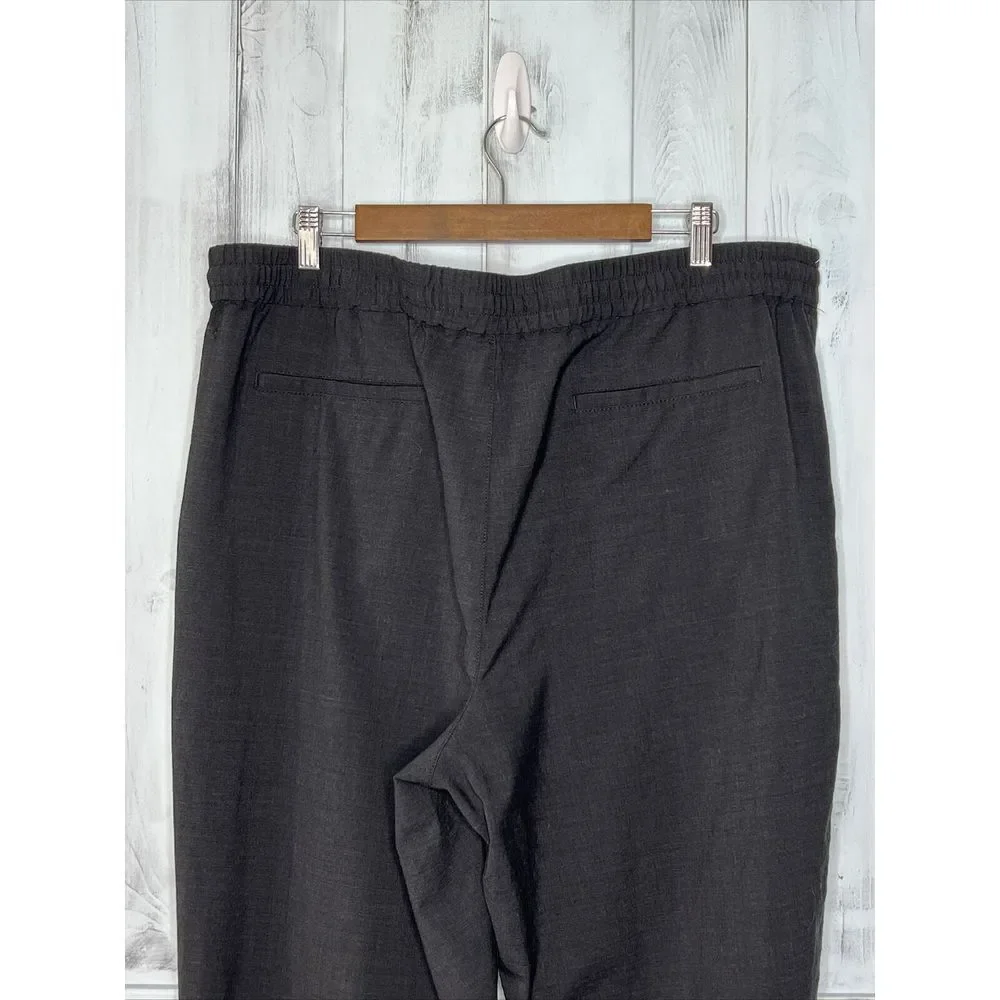 BANANA REPUBLIC BLACK ATHLETIC TAPERED MARZOTTO WOOL DRAWSTRING BEACH‎ PANTS XL